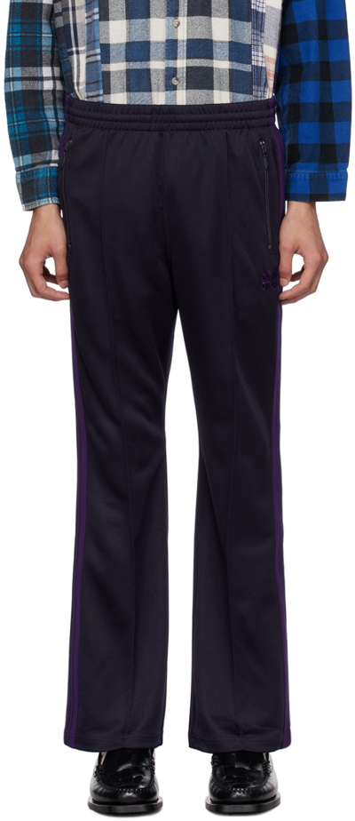 Needles Navy Drawstring Track Pants In C-navy