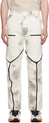 Olly Shinder White Tri Zip Cargo Pants In Snow Camo