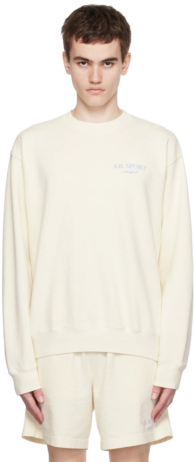 Sporty And Rich Off-white Wimbledon Sweatshirt In Milk/washed Hydrange