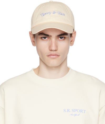 Sporty And Rich Off-white 'ny Tennis Club' Cap In Milk/washed Hydrange