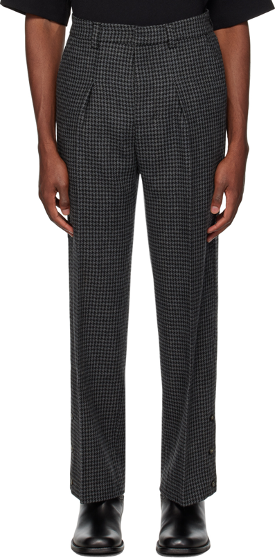 Nanushka Wilco Houndstooth-pattern Trousers In Black