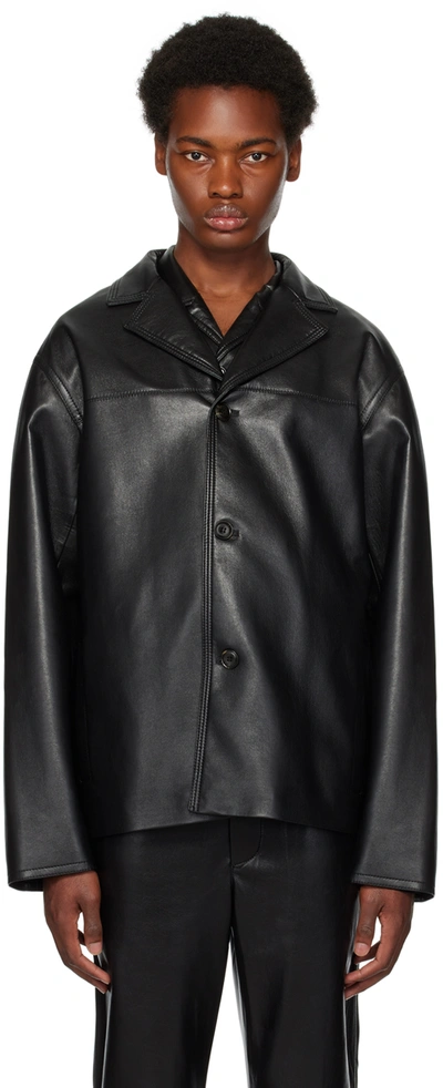 Nanushka Black Leather Arto Jacket