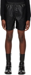 NANUSHKA BLACK DOXXI VEGAN LEATHER SHORTS