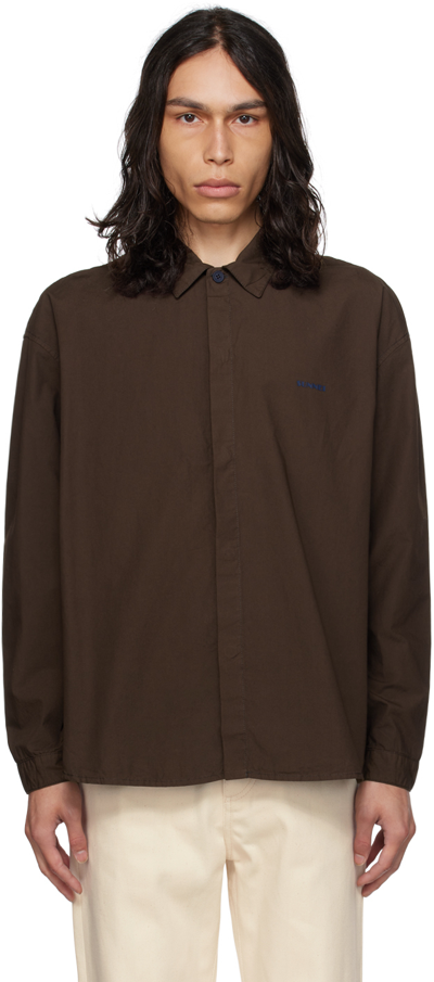 Sunnei Brown Spread Collar Shirt In 0115 Brown