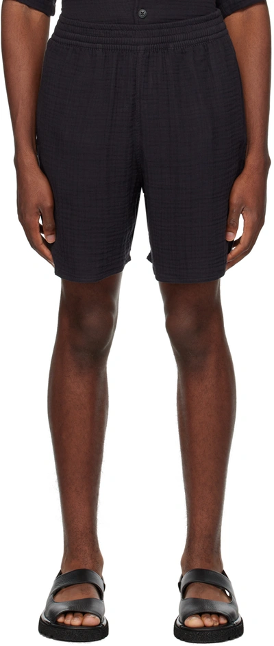 True Tribe Navy Smooth Steve Shorts In Dark Angel