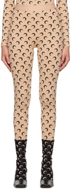 MARINE SERRE TAN ALL OVER MOON LEGGINGS