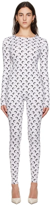 Marine Serre Crescent Moon-print Jumpsuit - Women's - Recycled Polyester/recycled Elastane In Wh00