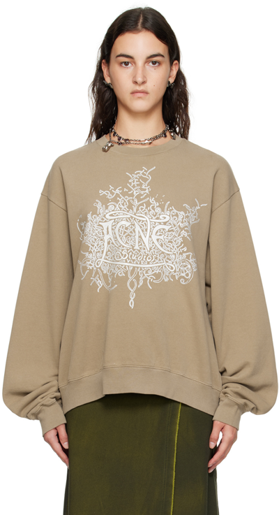 Acne Studios Beige Glow In The Dark Sweatshirt In Cql Dark Beige