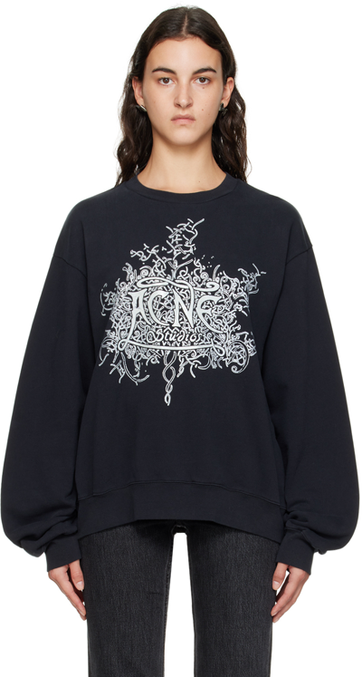 Acne Studios Black Glow In The Dark Sweatshirt In Bm0 Black