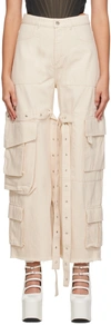 Marques' Almeida Beige Multipocket Jeans In Beige