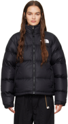 The North Face 1996 Retro Nuptse Hooded Quilted Shell Down Jacket In Le4 Recycled Tnf Bla