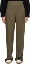 Loulou Studio Elastic Twill Trousers In Brown