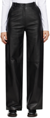 Loulou Studio Noro Leather Wide-leg Pants In Black