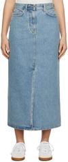 LOULOU STUDIO BLUE RONA DENIM MAXI SKIRT