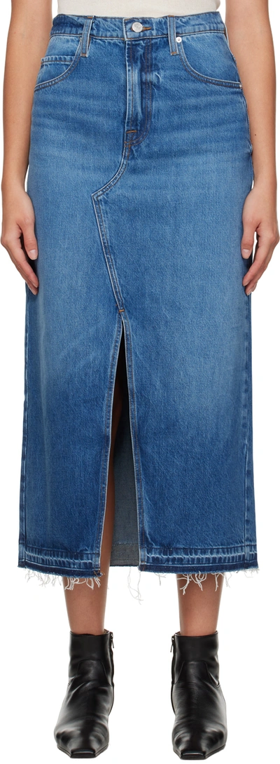 Frame The Midaxi Denim Midi Skirt In Del Amo