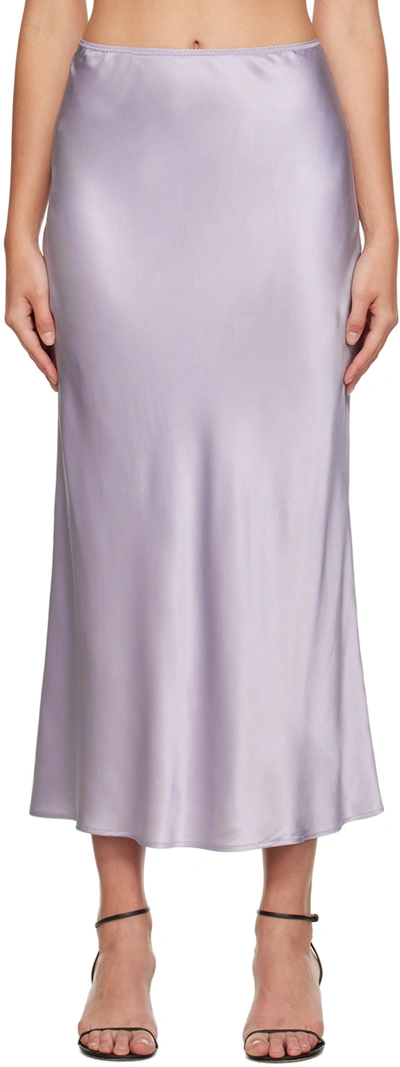 Reformation Purple Layla Midi Skirt In White