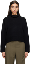 Loulou Studio Wool-cashmere Rib-knit Turtleneck Sweater In Black