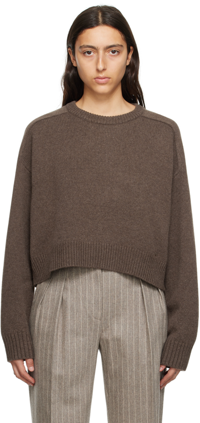 Loulou Studio Brown Bruzzi Sweater In Brown Melange