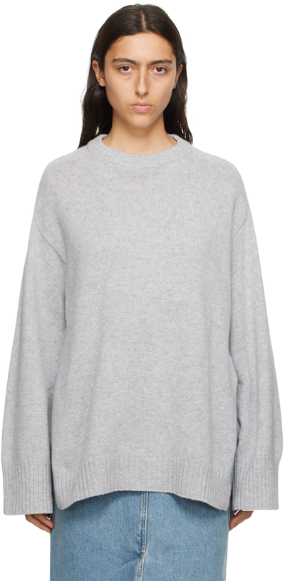 Loulou Studio Gray Safi Sweater In Grey Melange