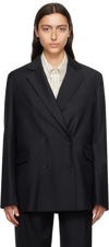 Loulou Studio Pinstriped Suit Jacket In Black