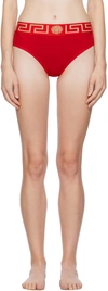 Versace Greca Key-waistband Briefs In A1203 Red