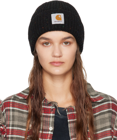 Carhartt Black Anglistic Beanie In Speckled Black