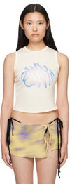 Binya Off-white Printed Tank Top In Logo