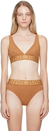 VERSACE TAN GRECA BRA