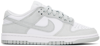 NIKE WHITE & GRAY DUNK LOW SNEAKERS