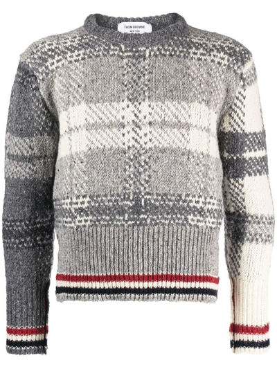 Thom Browne Grey Checked Sweater