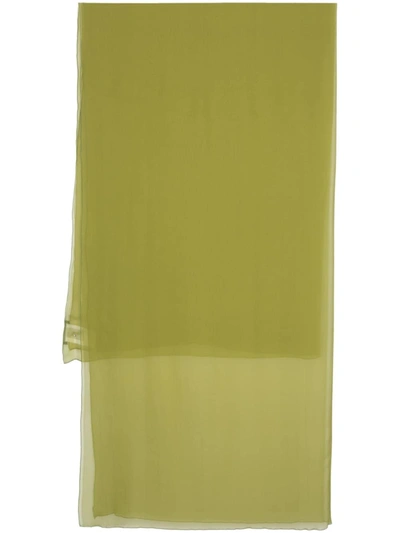 Alberta Ferretti Transparent-design Silk Scarf In Green