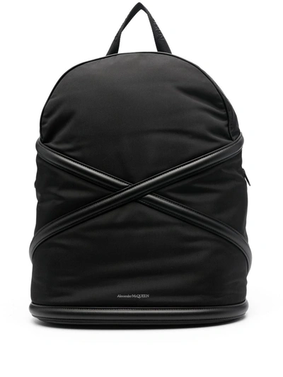 Alexander Mcqueen The Harness Nylon Backpack In Black