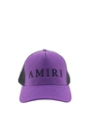 Amiri Purple & Black Emrboidered Trucker Cap