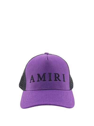 Amiri Purple & Black Emrboidered Trucker Cap