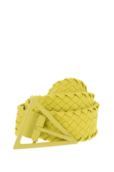 Bottega Veneta Braided-rubber Triangle Belt In Yellow