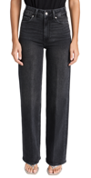 Paige Sasha High Rise Straight Jeans In Viper Black Distressed