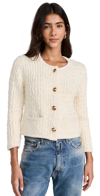 Nili Lotan Bridget Wool Knit Short Jacket In Ivory