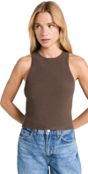 REFORMATION HUDSON RIBBED SWEATER TANK PUTTY