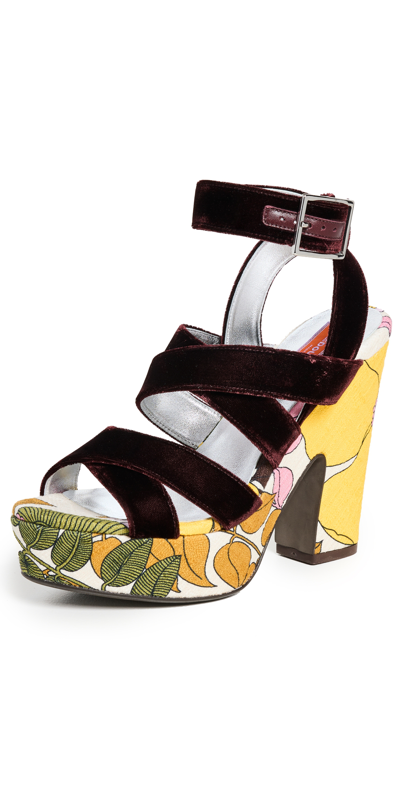 La Doublej Medal Wedge Sandals In Rot