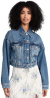 REFORMATION JORI CROPPED DENIM JACKET LUGANO