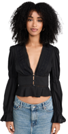 REFORMATION MEADOWLARK TOP BLACK