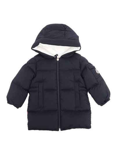 Moncler Baby Marat Long Parka In Blue