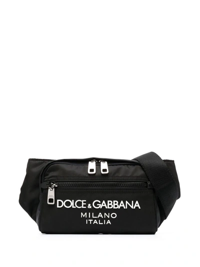 Dolce & Gabbana Embossed-logo Belt Beg In Nero