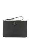 DSQUARED2 DSQUARED2 WOMEN'S BLACK LEATHER POUCH