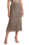 Dr2 By Daniel Rainn Button Front Pleated Maxi Skirt In Earl Grey