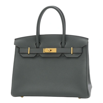 Hermes Hermès Birkin 30 Green Leather Handbag ()