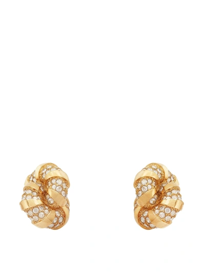 Lanvin Mélodie Crystal-embellished Earrings In Gold