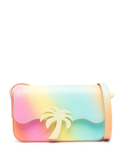 Palm Angels Palm Beach Rainbow Leather Shoulder Bag In Multicolor