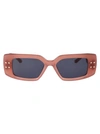 Valentino Cinque Rectangle Acetate & Titanium Sunglasses In Pink
