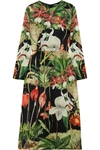 ADAM LIPPES PRINTED SILK-SATIN DRESS